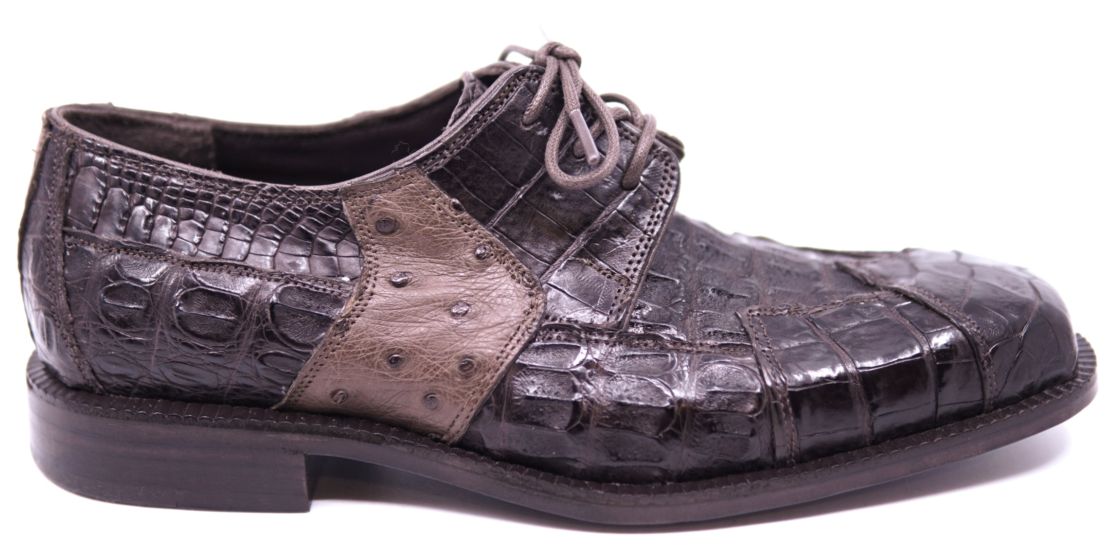 007 Crocodile & Ostrich Dress Shoe - #5b2c10:Brown / 8.5