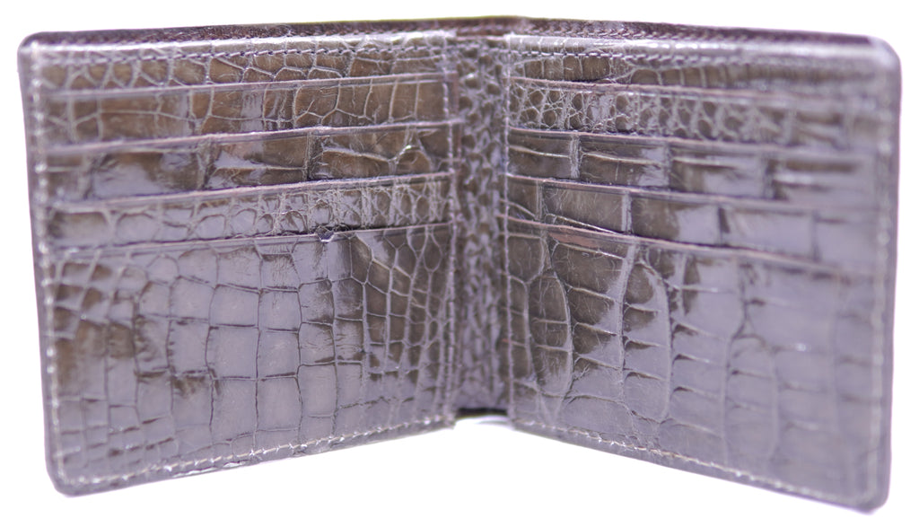 Genuine Glossy Brown Bi-Fold Wallet image 1