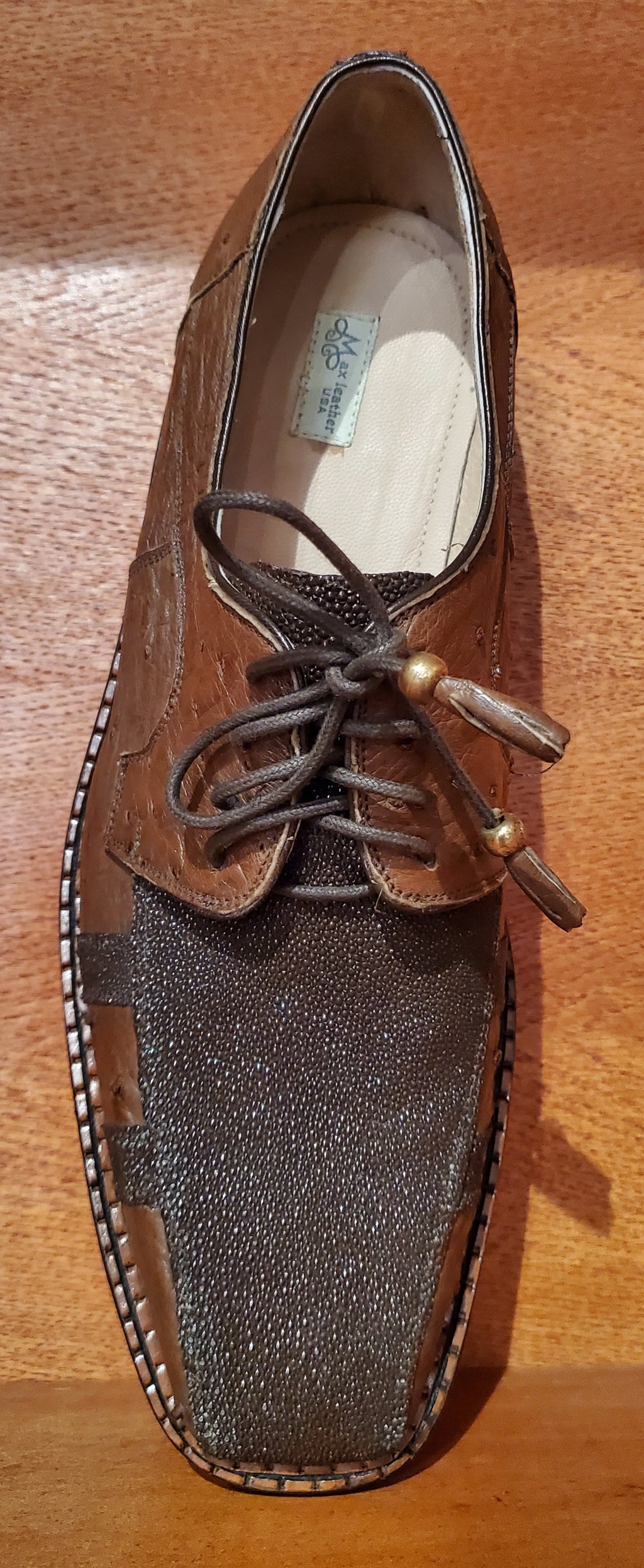 Brown Ostrich & Stingray Dress Shoe US Men's 10.5 image 2