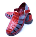 Red & Grey Croc Belly/Leather Sandals US 12 image 3