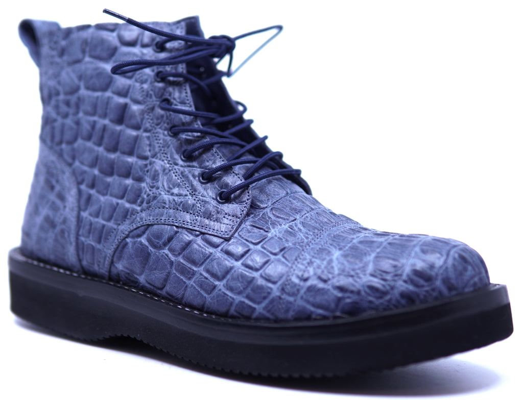 Alligator Print Leather Cap Toe Boots 9-US Men's 9 image 2