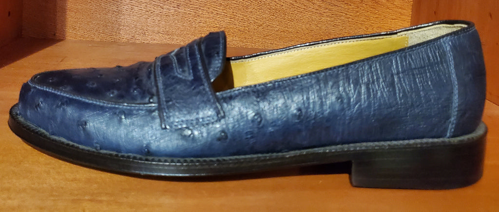 Navy Blue Ostrich Loafers US Men's 10.5 image 1