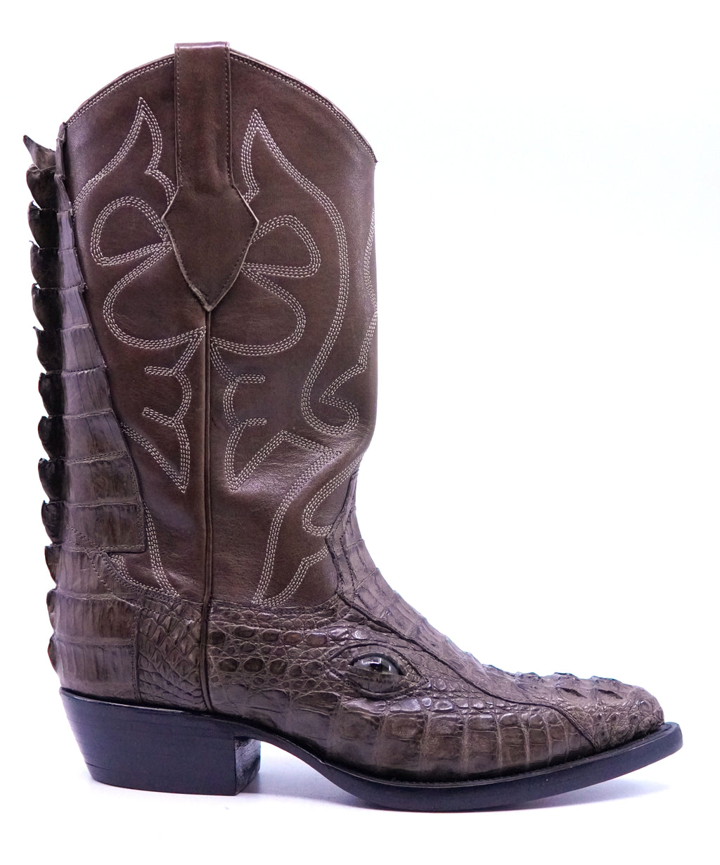 Hornback Caiman Boots with Eyes and Tails Men's 7.5 image 0
