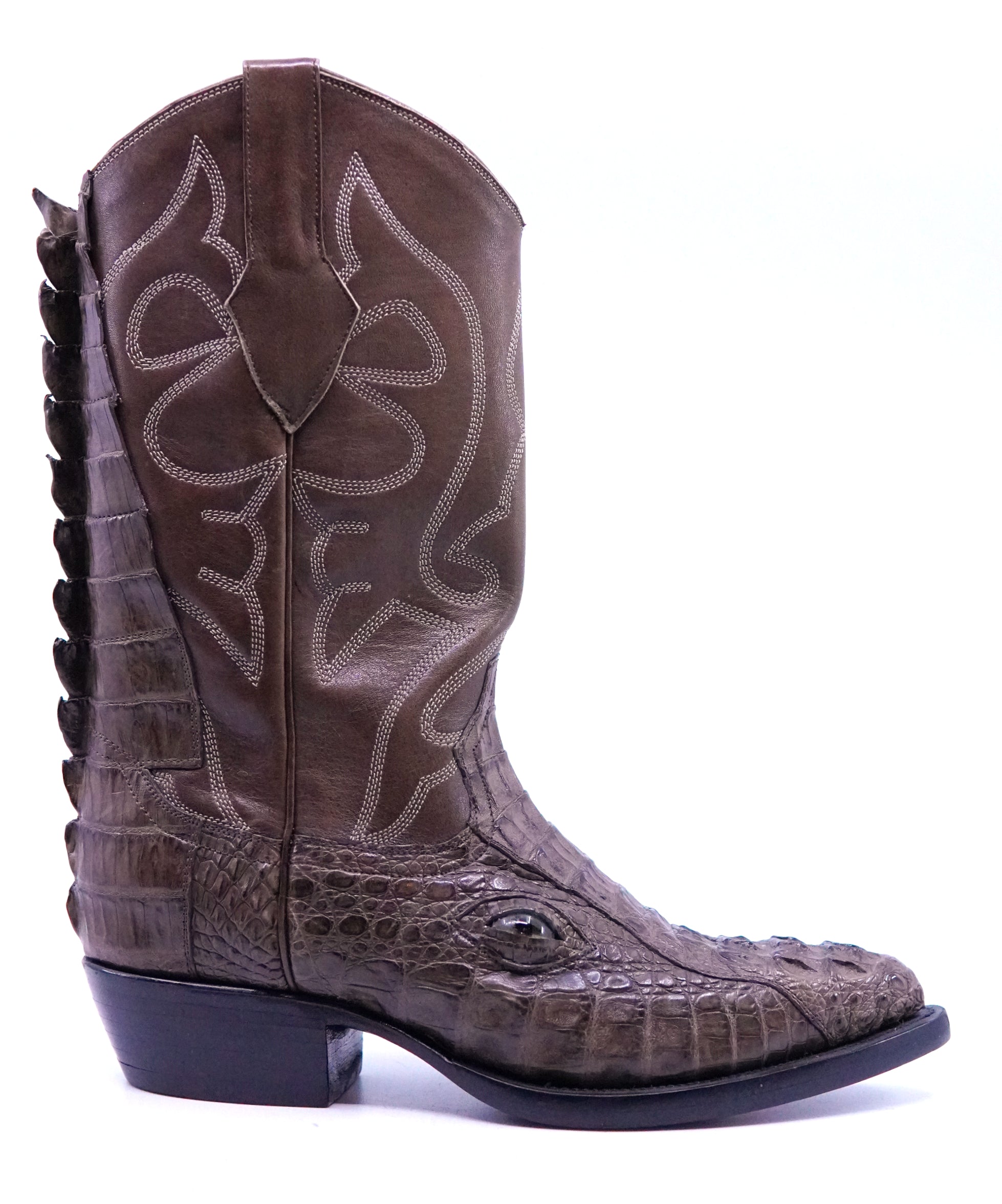 Hornback Caiman Boots with Eyes and Tails Men's 7.5 image 0