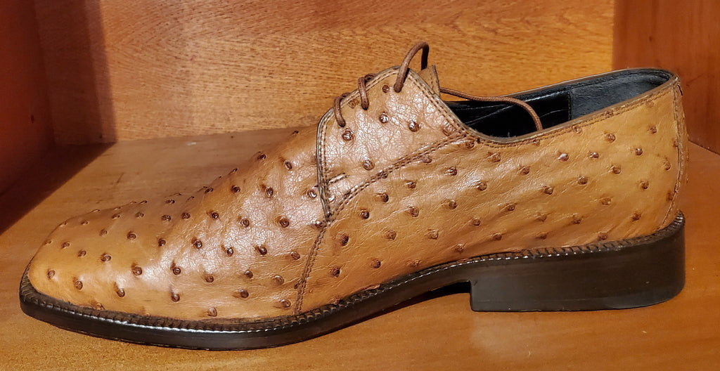 Cognac Ostrich Dress Shoe US Men's 11 image 1