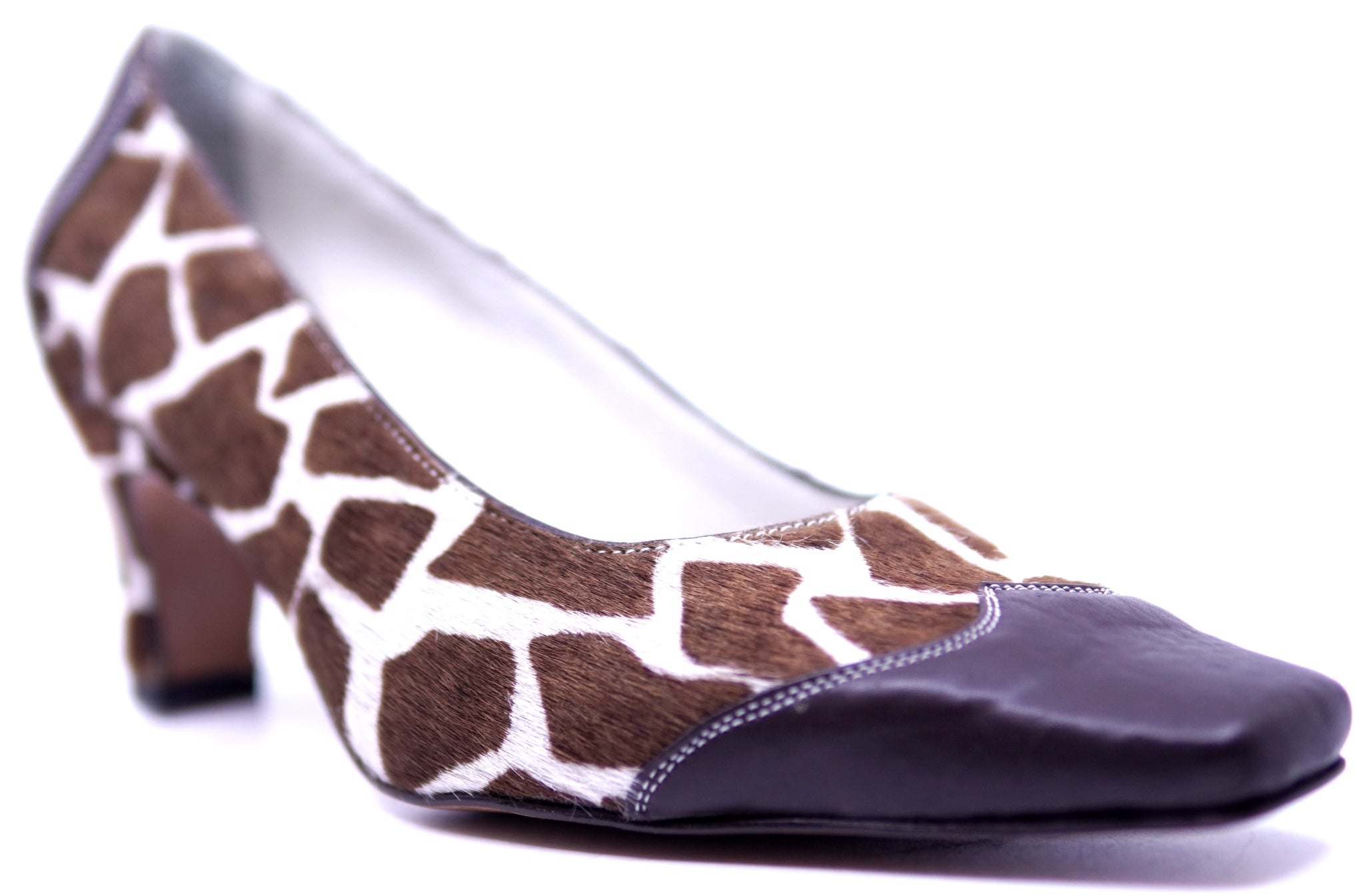 Genuine Cowhide Printed Giraffe & Leather Heel 8.5-US Women's image 2