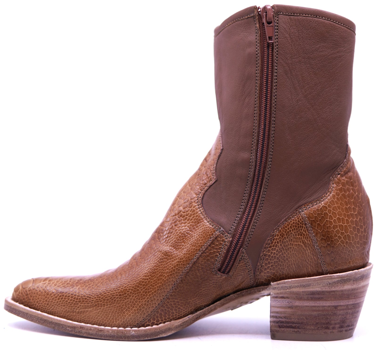 Genuine Ostrich Leg Botin 8.5-US Womens image 1