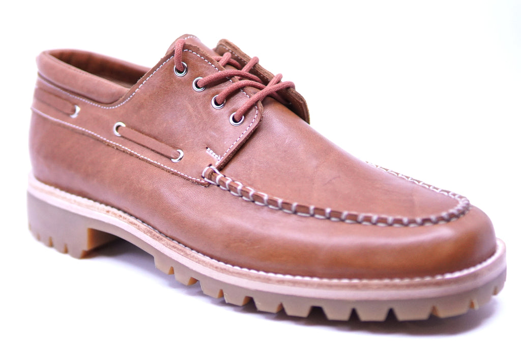 Genuine Cognac Leather Boat Shoe US 10.5 image 1