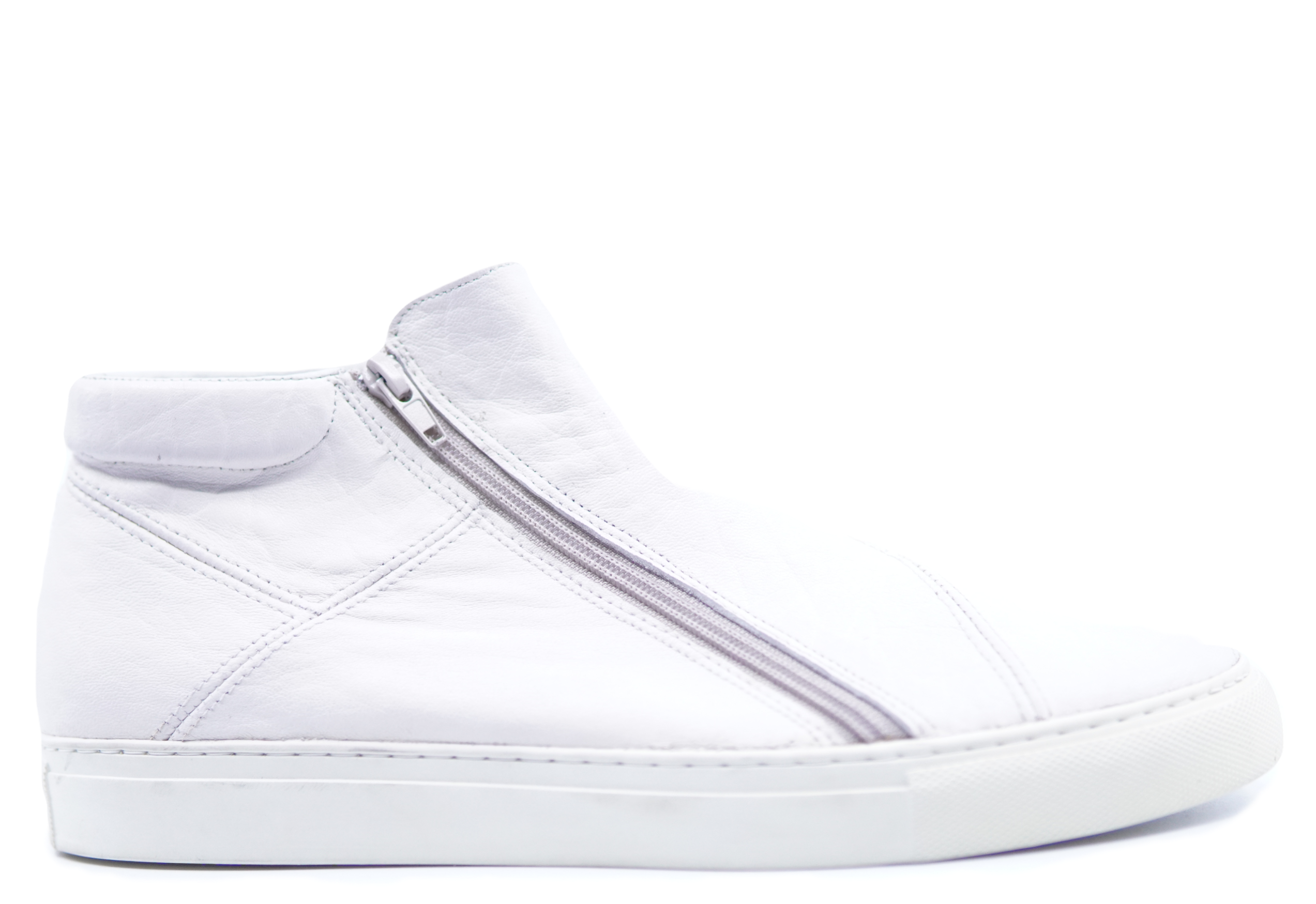 Off White Leather Zipper Sneaker US 10.5 image 0