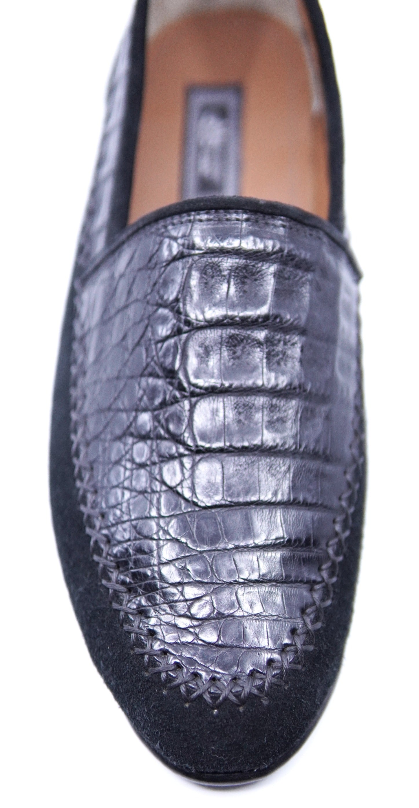 Suede and Crocodile Hand-stitched Loafer US Men's 9 image 2