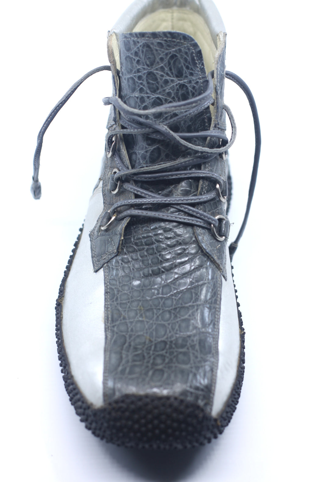 Silver Croc and Leather Sneaker US 11 image 1