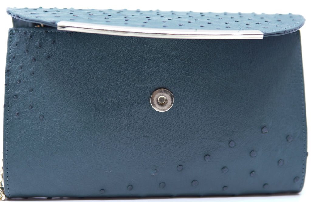 Ostrich Crossbody Bag with Chain Strap image 2