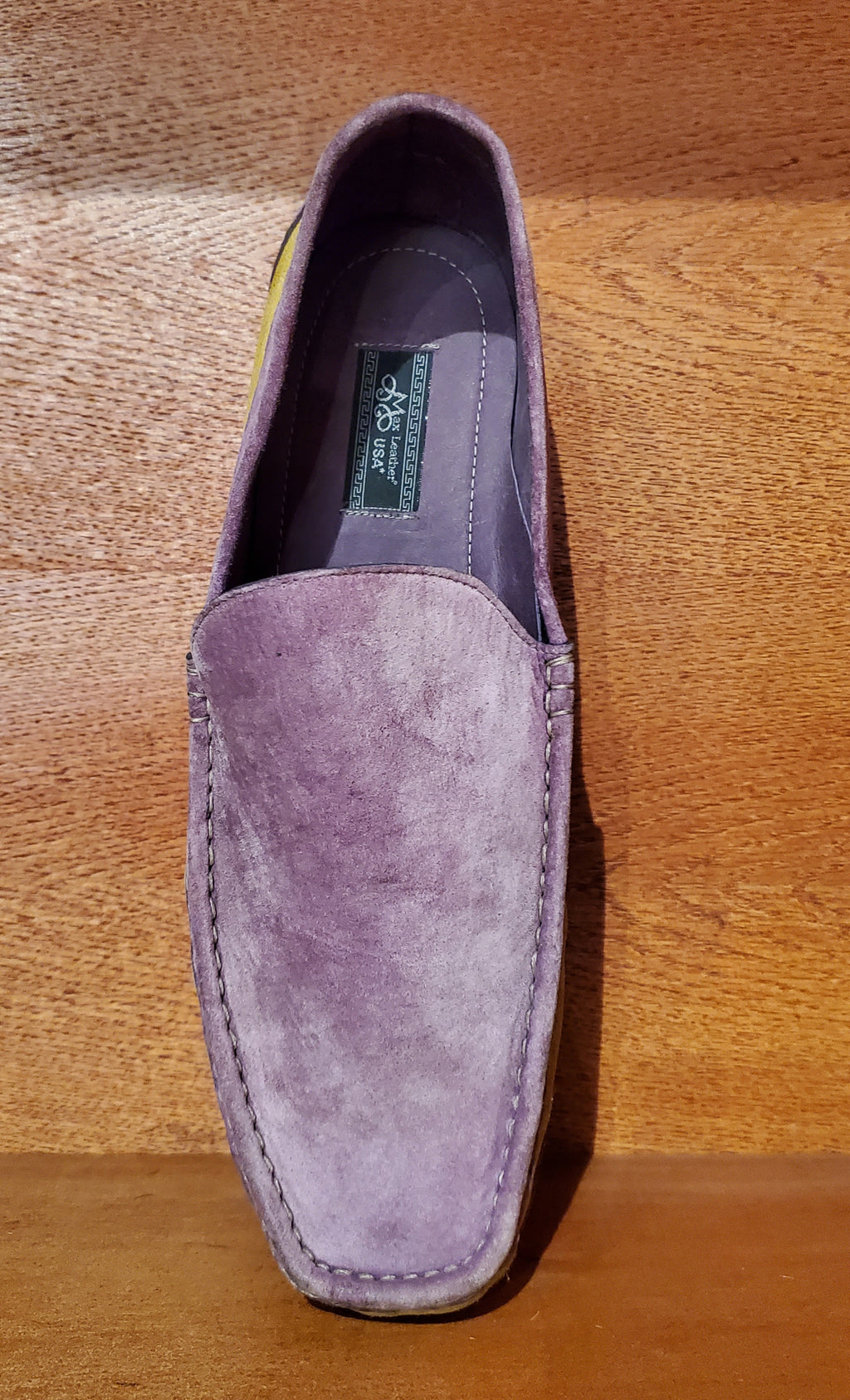 Purple and Yellow Suede Driving Shoes US Men's 11 image 3