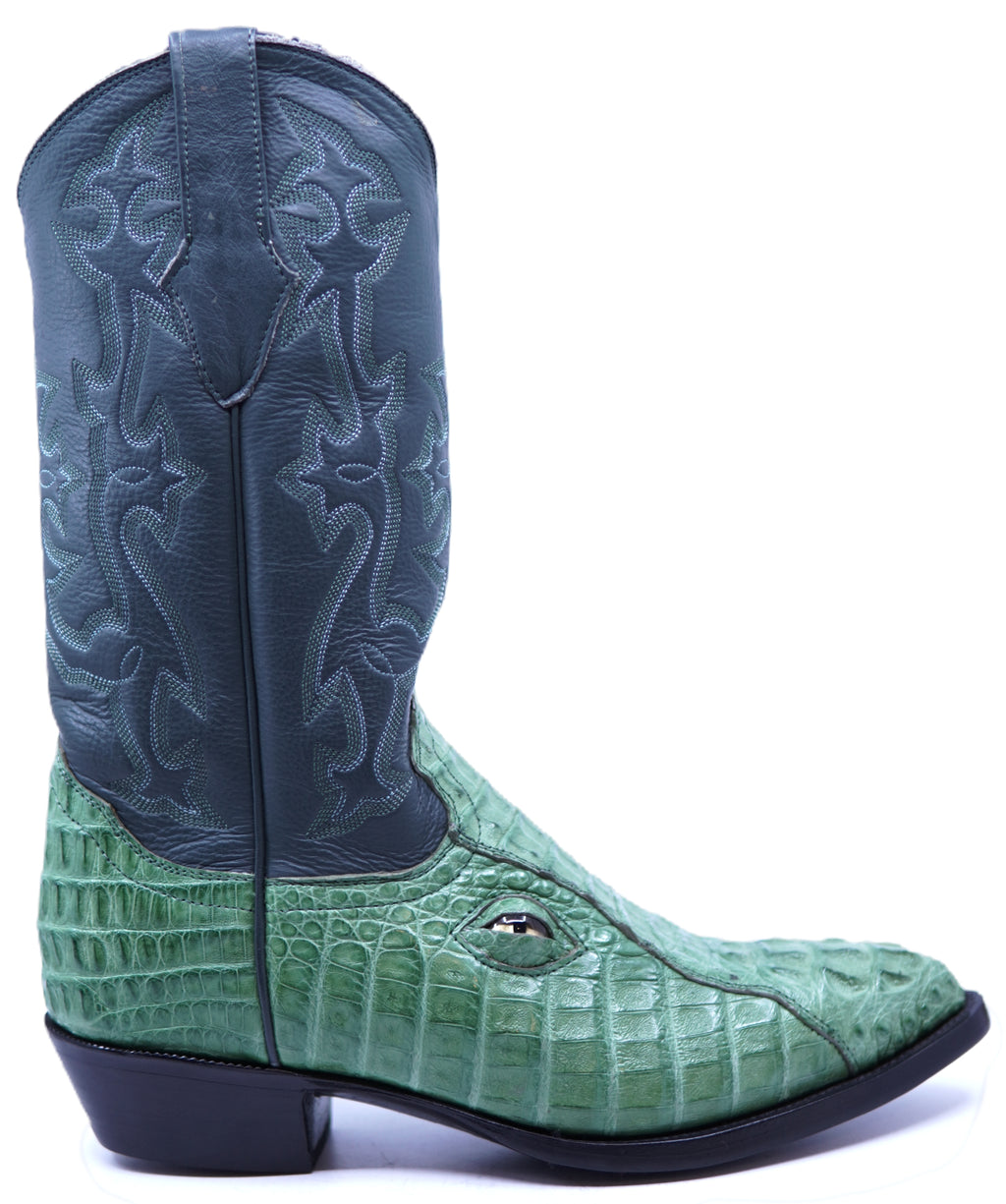 Hornback Caiman with Eyes Cowboy Boots image 0