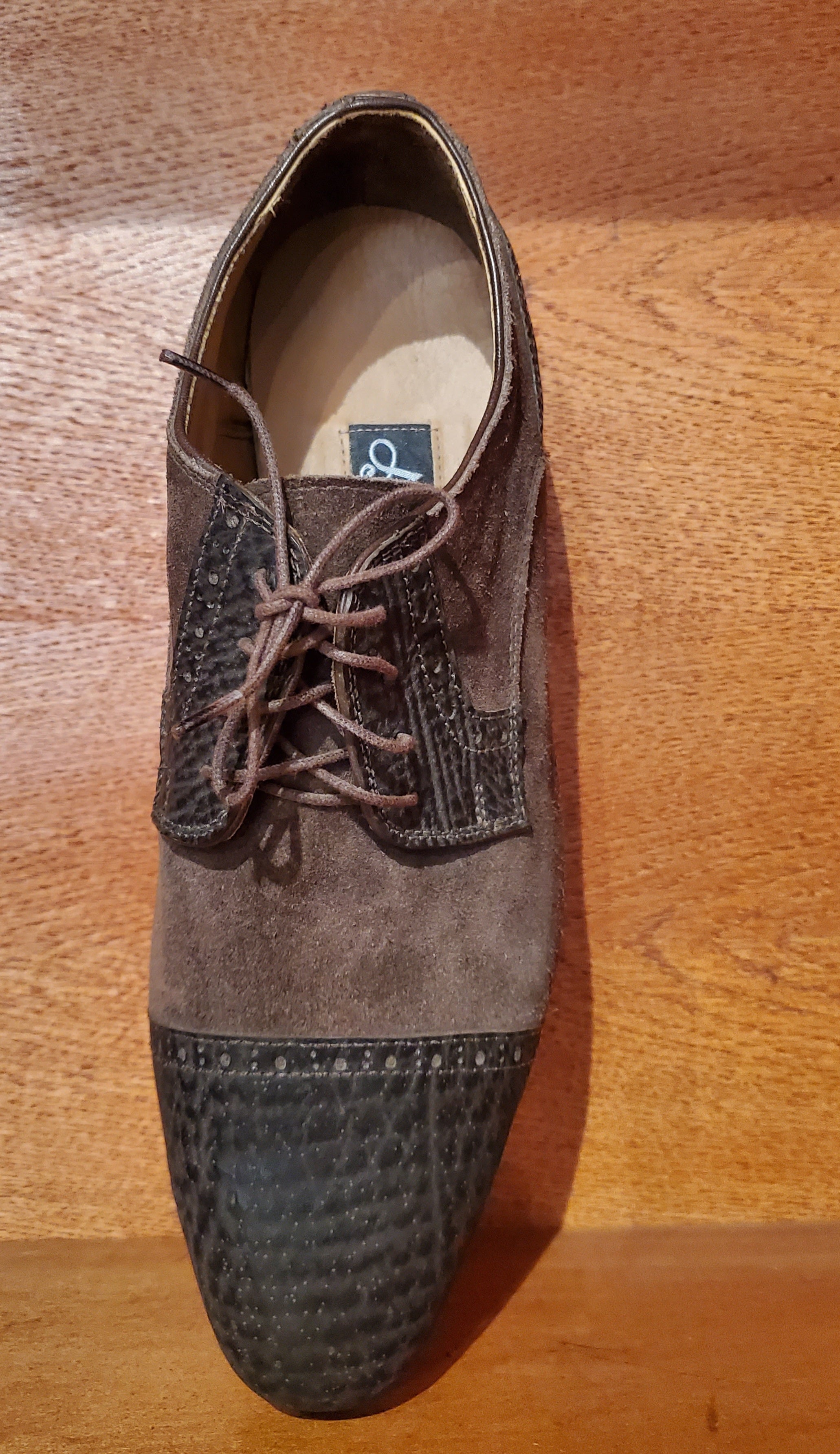 Brown Buffalo & Suede Cap Toe US Men's 10.5 image 2