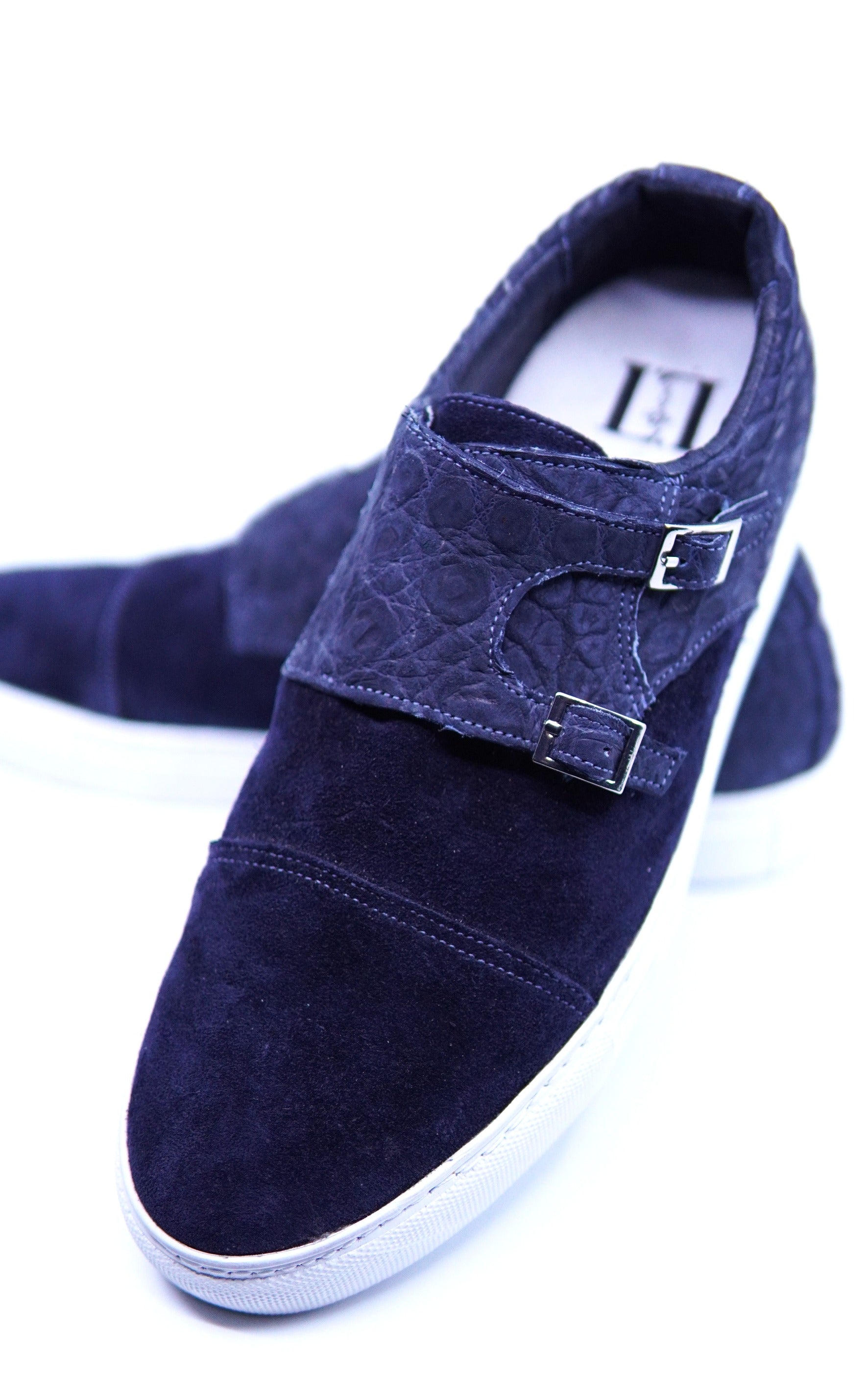 Alligator & Suede Monk Strap Sneaker US 9 image 3