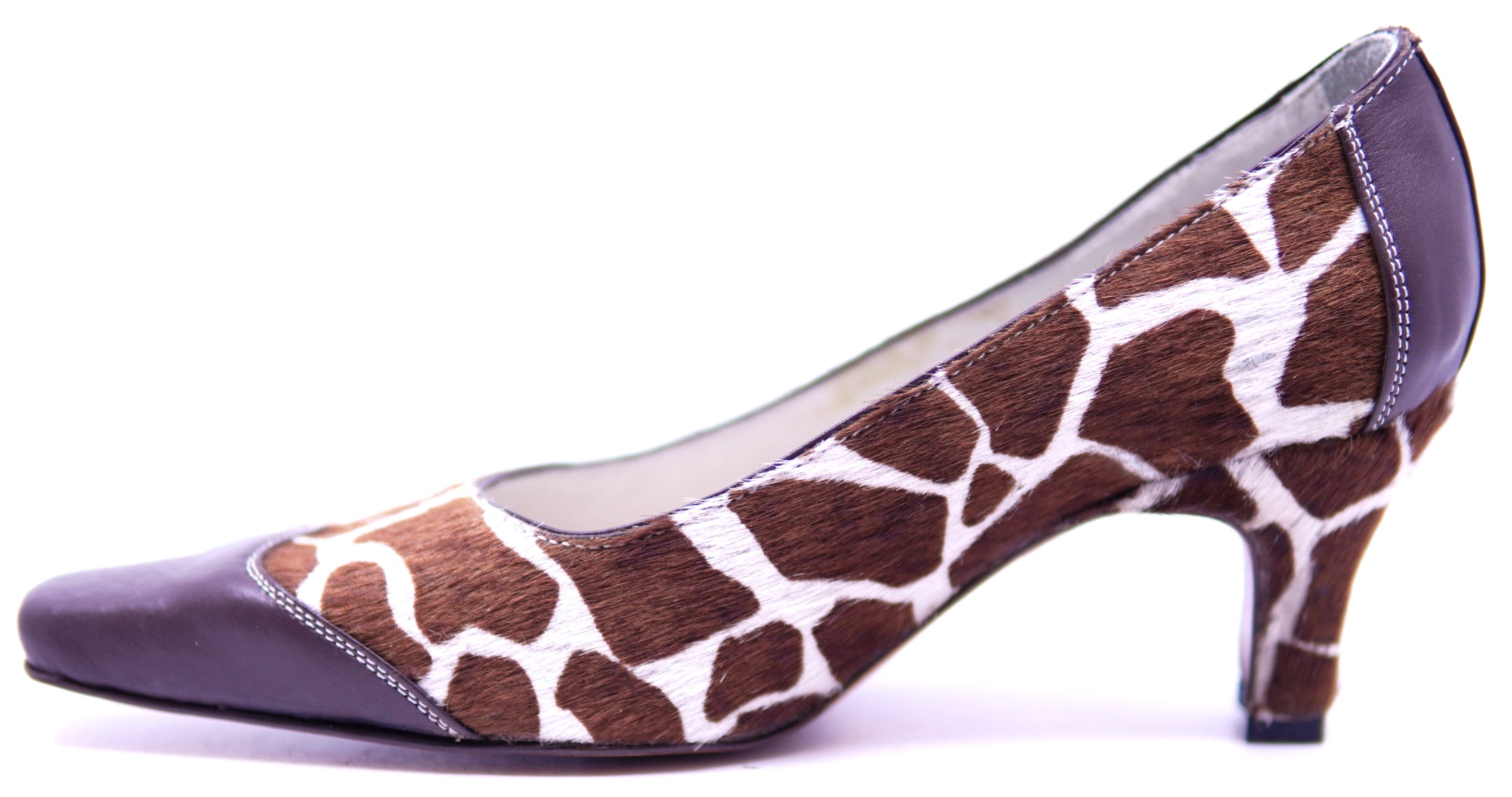 Genuine Cowhide Printed Giraffe & Leather Heel 8.5-US Women's image 1