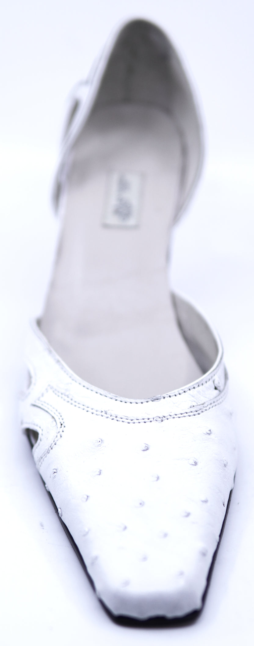 Genuine White Ostrich Heel image 3