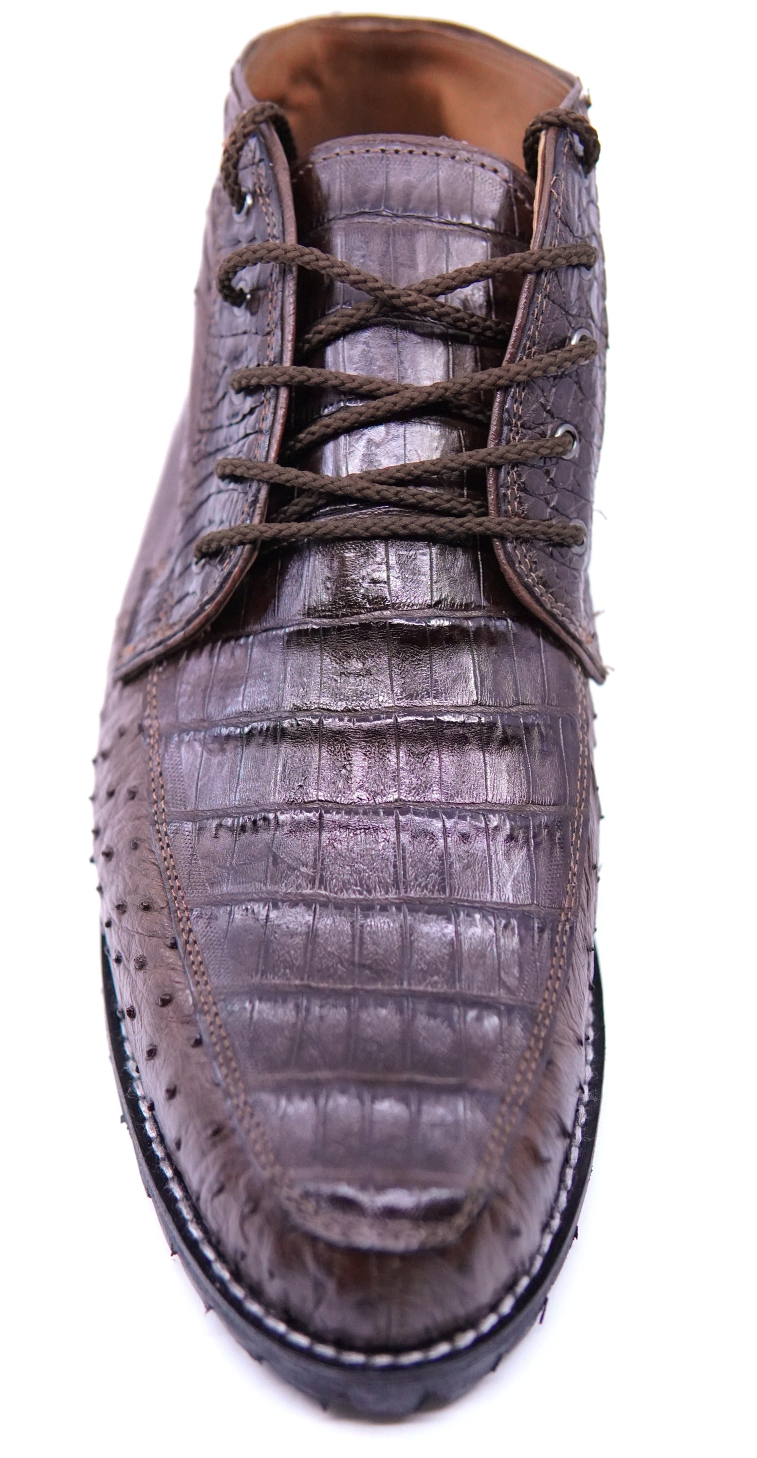 Ostrich & Croc Belly Ankle Boot US 12 image 1