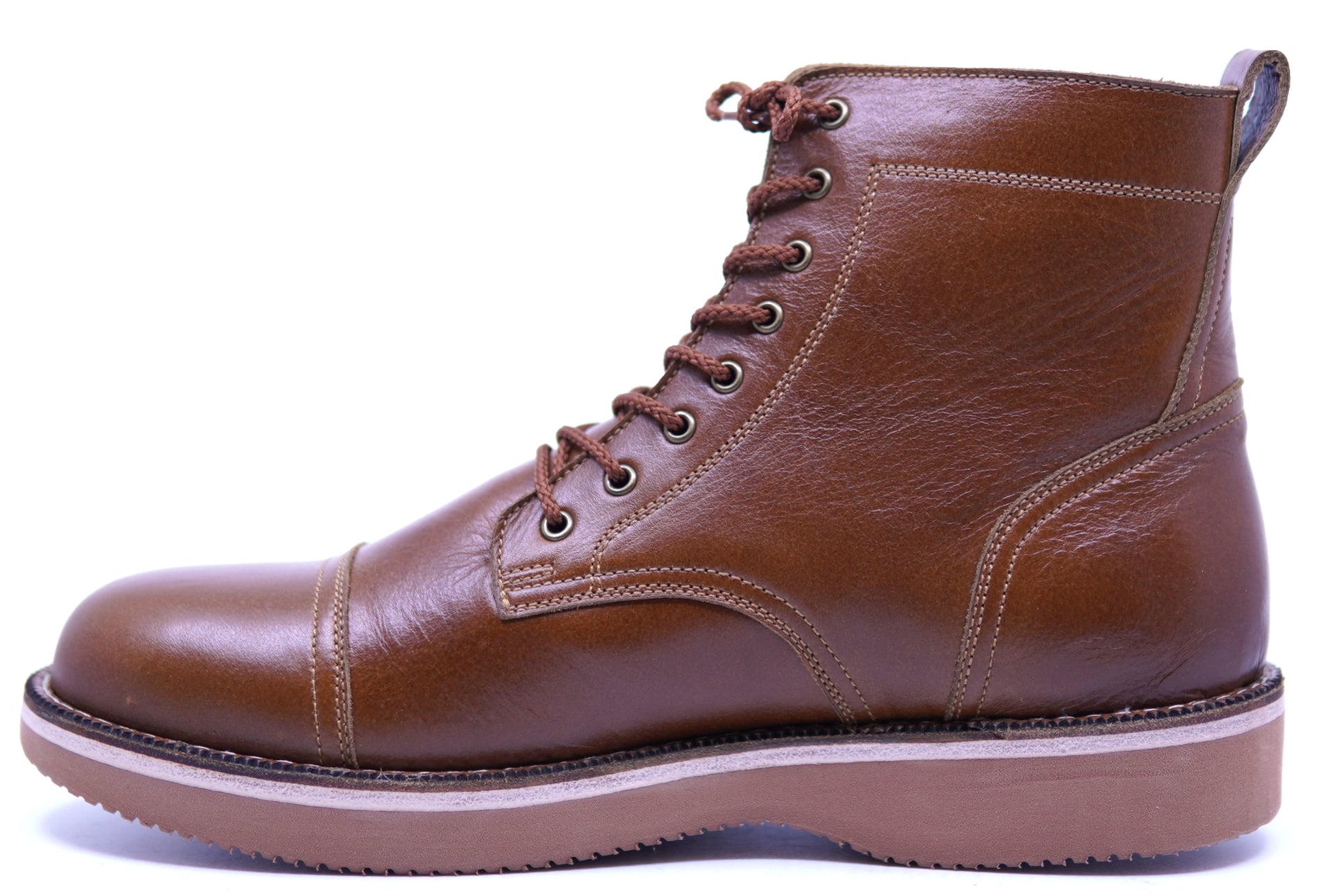 Genuine Leather Cap Toe Boots 9.5-US Men's image 1