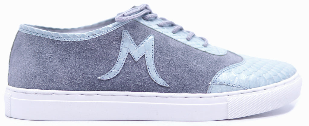 Genuine Gray Suede & Baby Blue Python 8.5-US Women's image 0