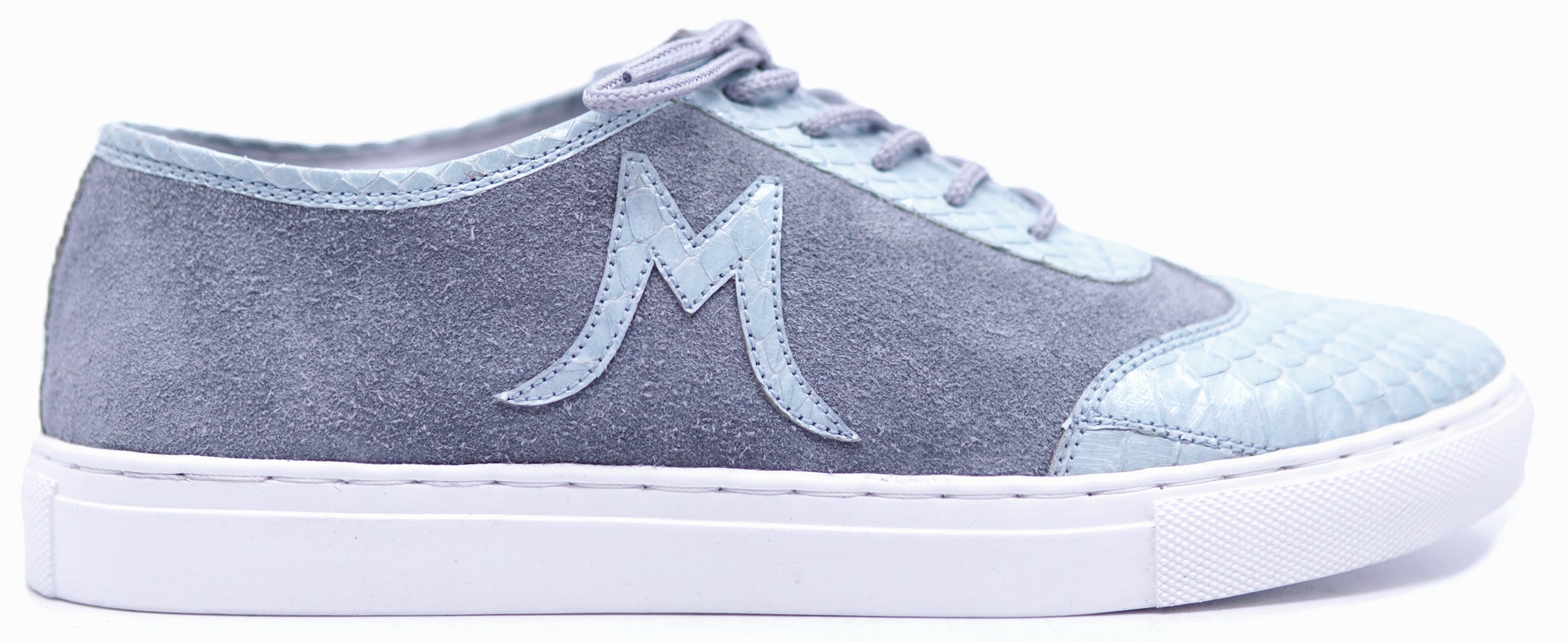 Genuine Gray Suede & Baby Blue Python 8.5-US Women's image 0