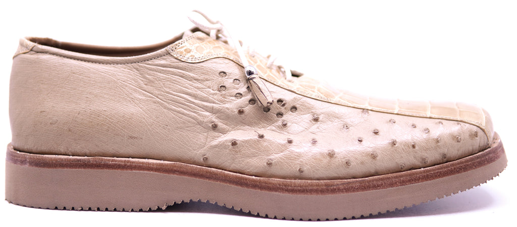 Genuine Oryx Ostrich & Beige Alligator Dress Shoe 12-US Men's image 0