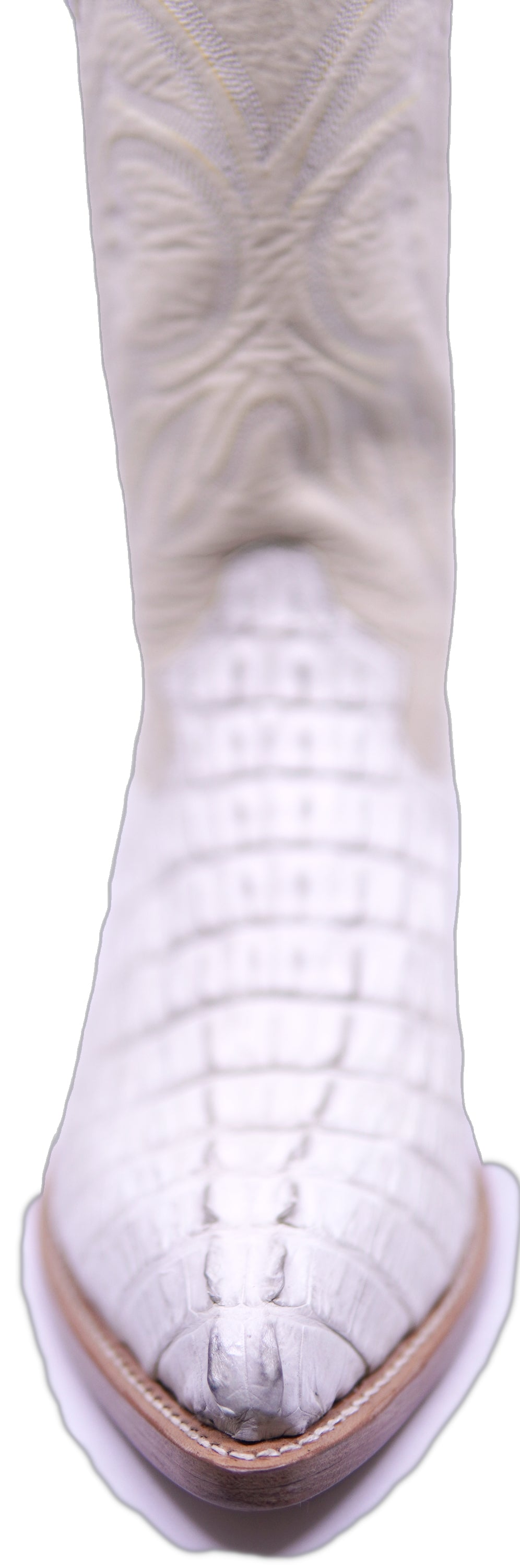 Genuine White Bone Caiman Tail Cowboy Boots image 3