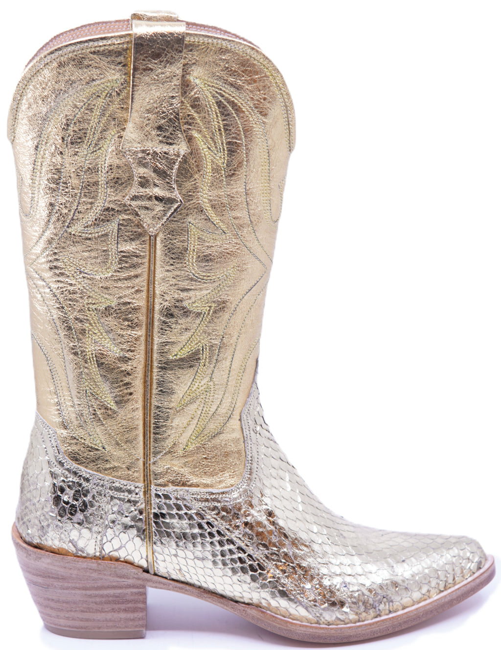 Genuine Gold Snake Cowboy Boots US Women's 9 image 0