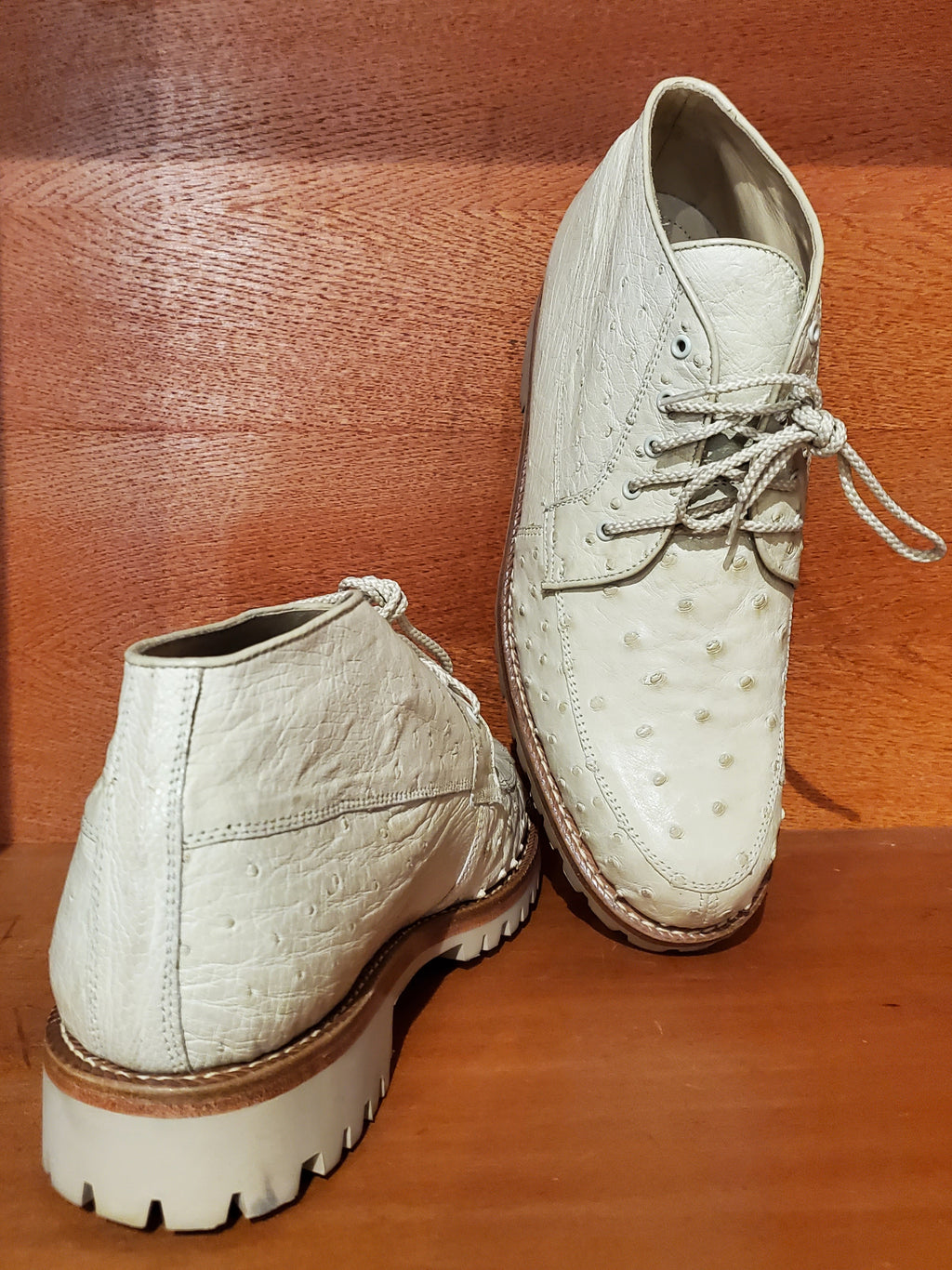 Genuine White Ostrich 8D US Men's 10.5 image 3