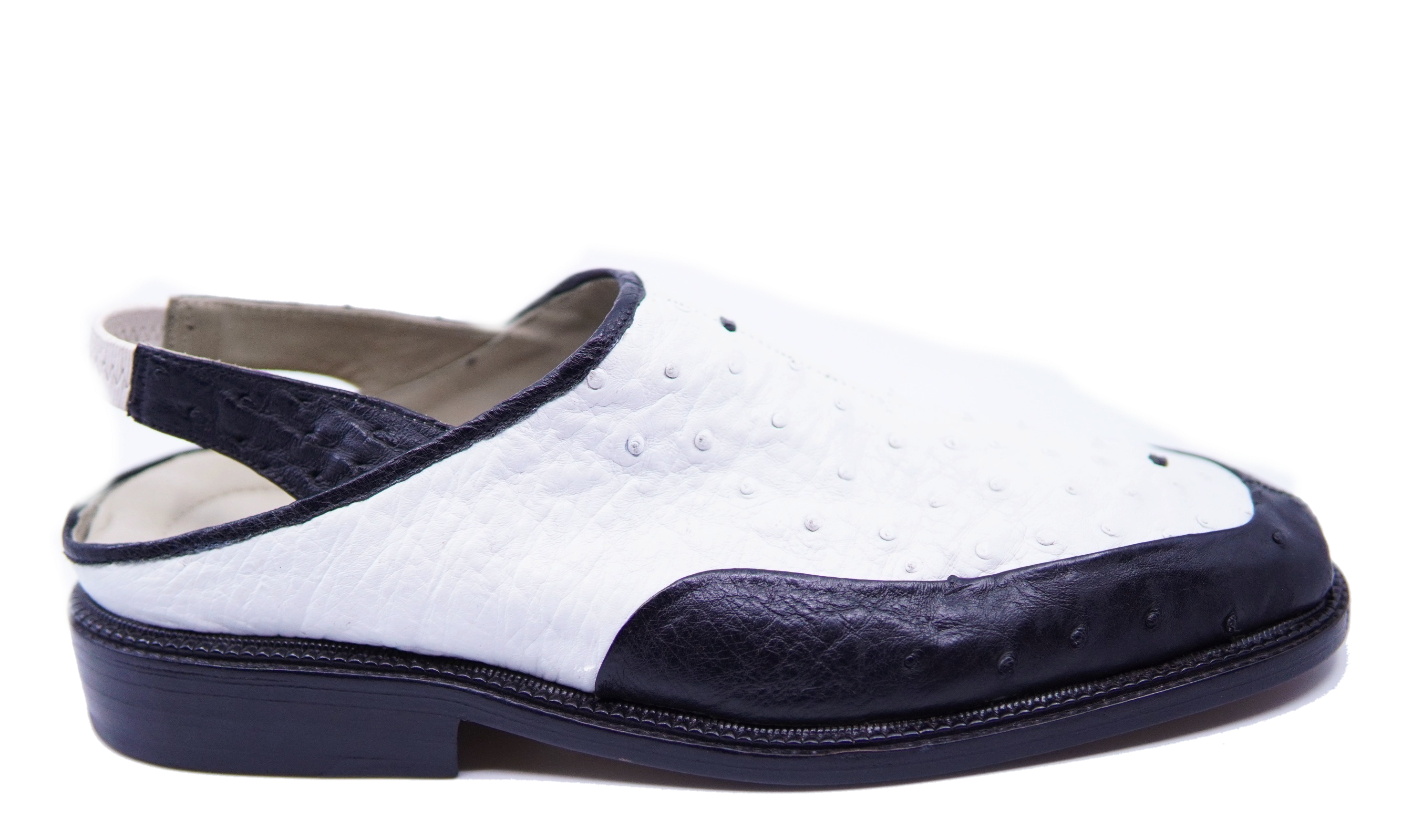 Full Black & White Ostrich Sandals US 11 image 0