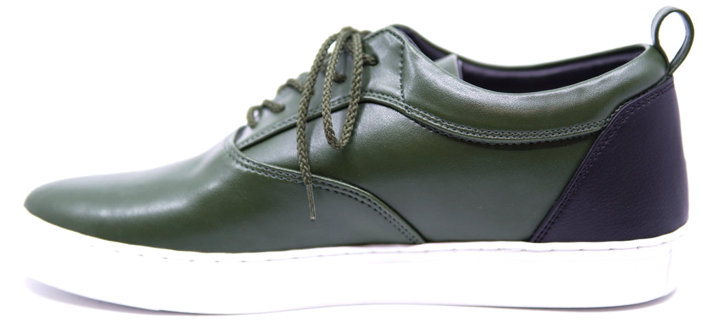 Vegan Olive Green Leather Sneaker image 1