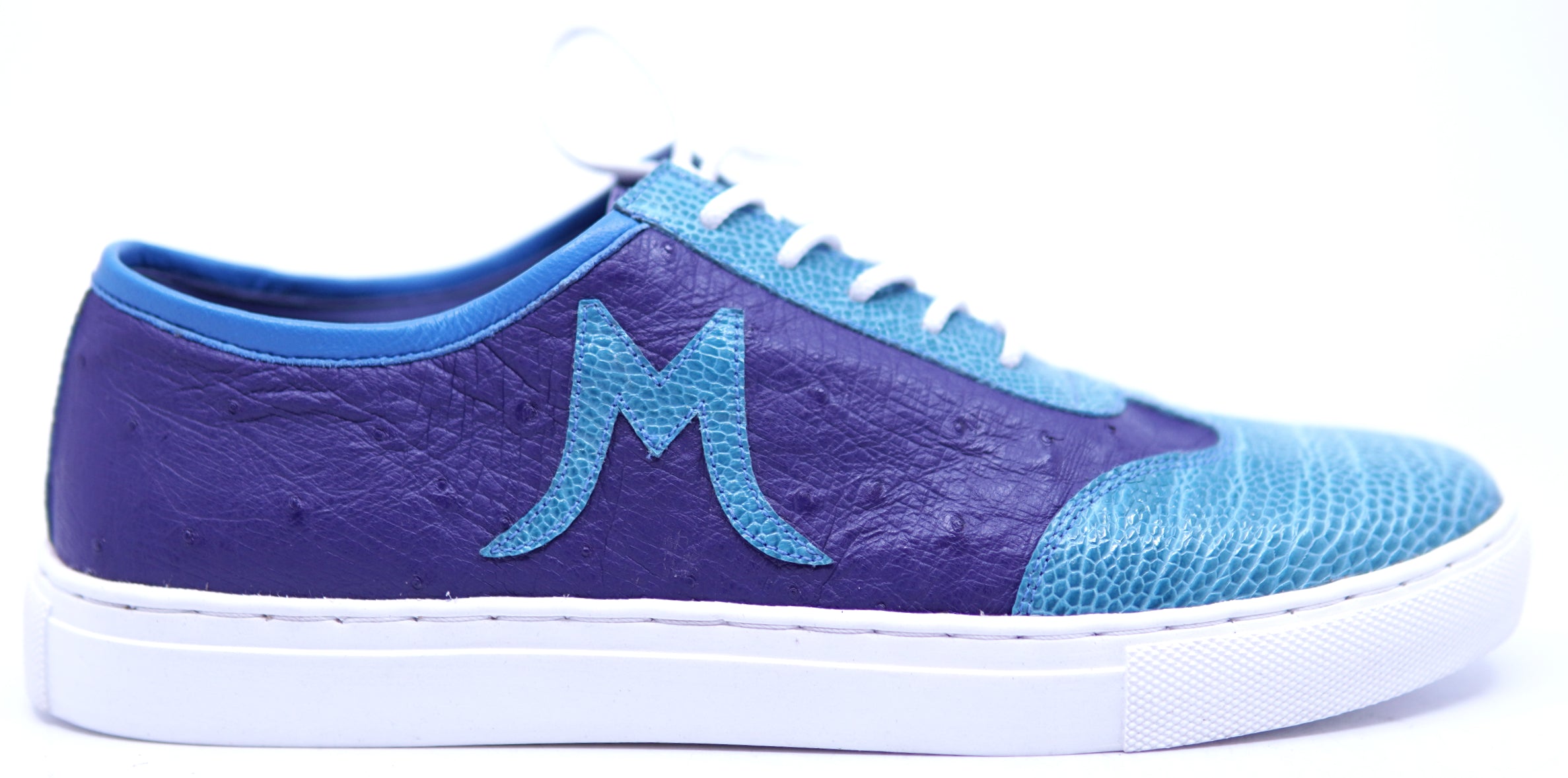 Genuine Purple Ostrich & Turquois Ostrich Leg Sneaker 7-US Women's image 0