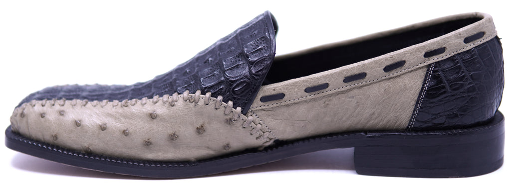Genuine Black HB Crocodile & Oryx Ostrich Loafer Dress Shoe 12-USMen's image 1