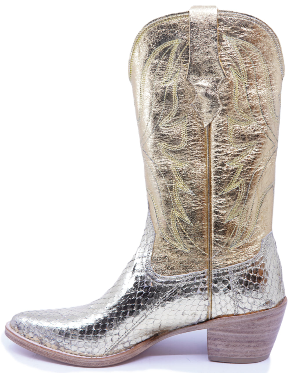 Genuine Gold Snake Cowboy Boots US Women's 9 image 1