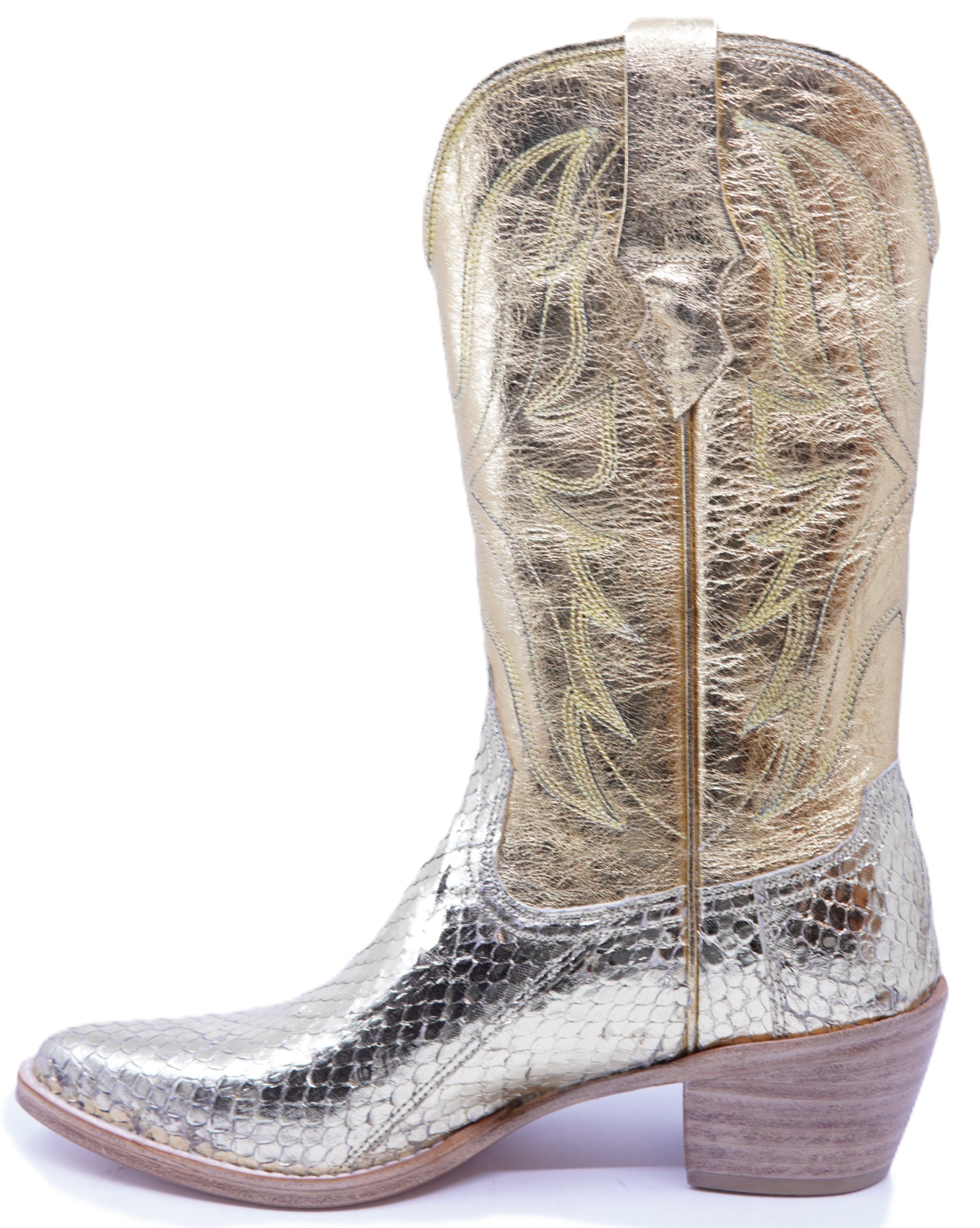 Genuine Gold Snake Cowboy Boots US Women's 9 image 1