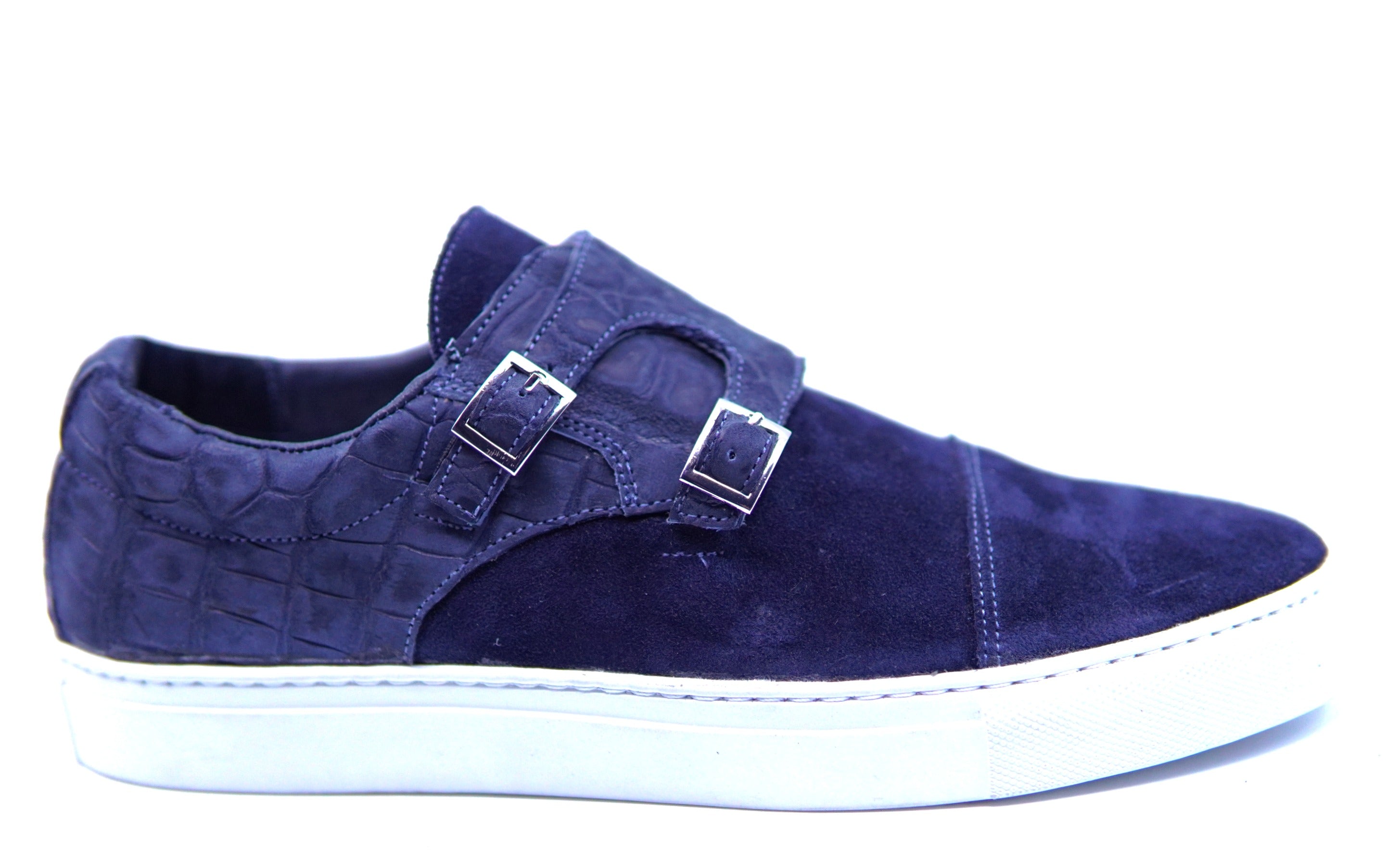 Alligator & Suede Monk Strap Sneaker US 9 image 0