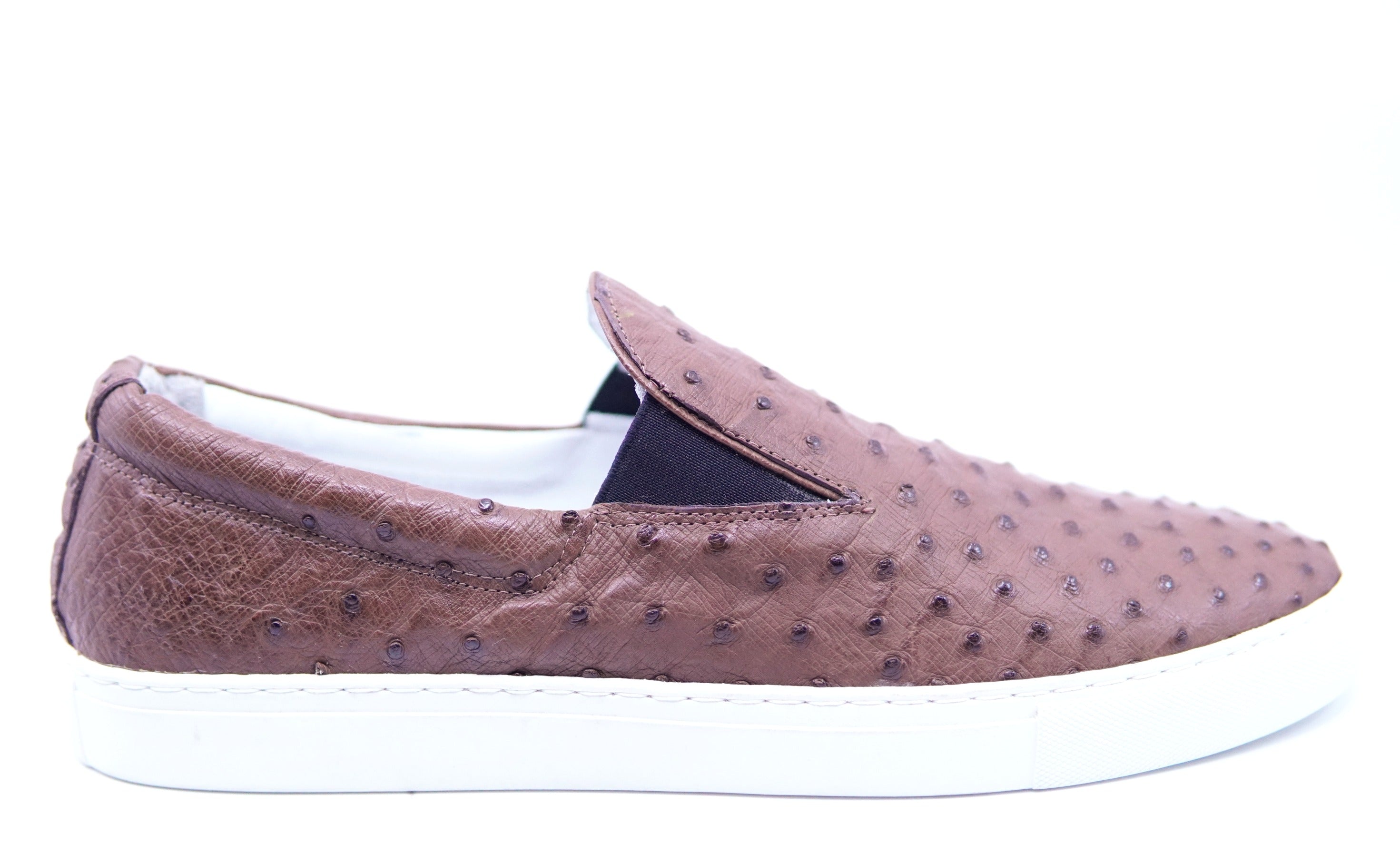 Brown Ostrich Slip On Sneaker US 14 image 0