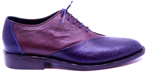 Burgundy Leather & Navy Blue Ostrich Dress Shoe image 0