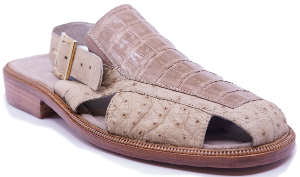 Croc Belly & Ostrich Sandals US 9.5 Men's image 2