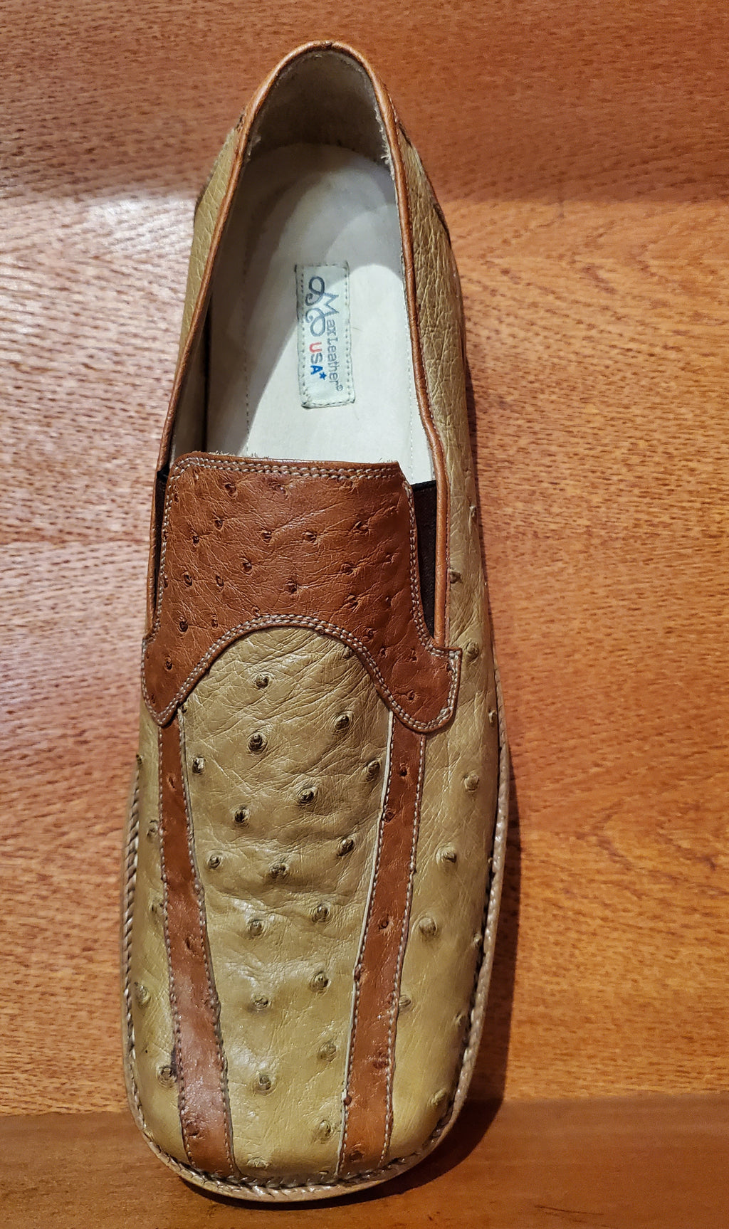 Natural & Cognac Ostrich Loafer image 2