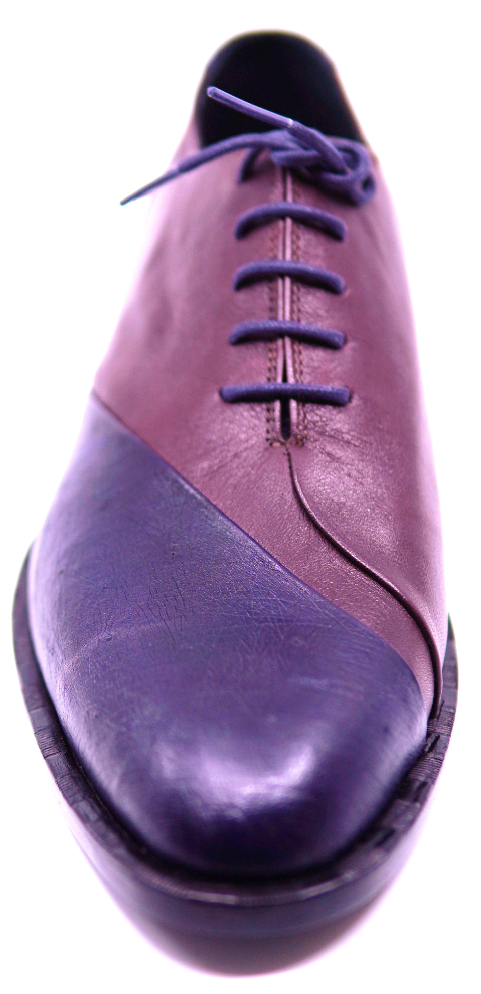 Burgundy Leather & Navy Blue Ostrich Dress Shoe image 3