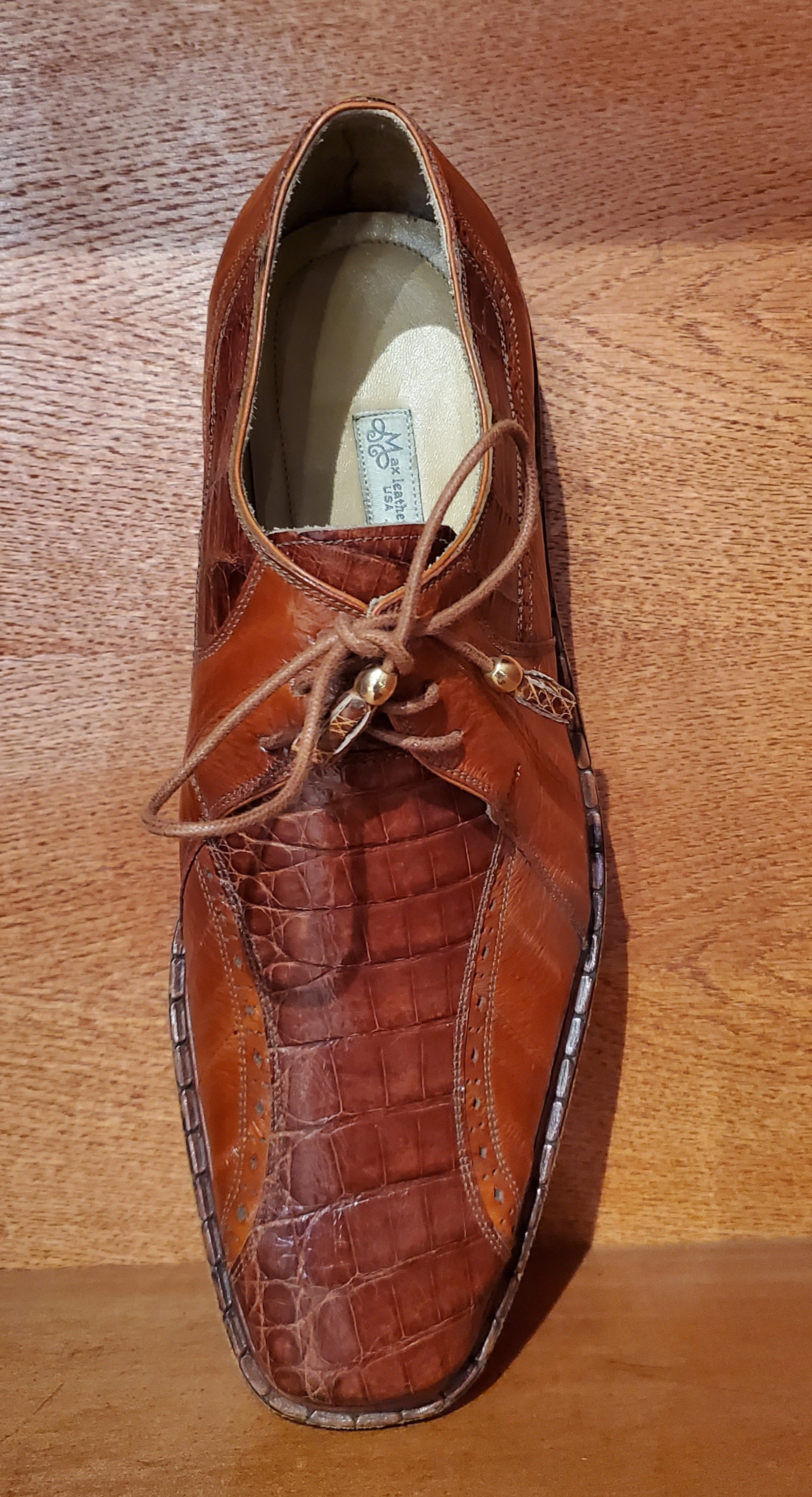 Cognac Alligator Dress Shoe US Men's 11.5 image 2