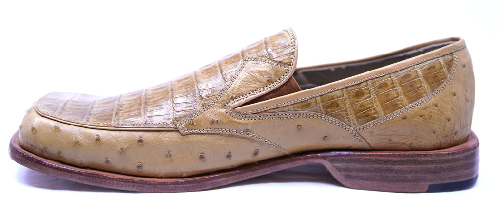 Crocodile Belly & Ostrich Square Toe Dress Shoe image 1