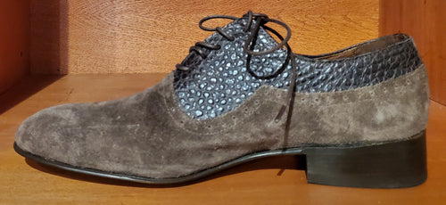 Brown Buffalo & Suede Dress Shoe US Men's 10.5 image 1
