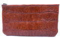 Genuine Cognac Alligator Zipper Pouch image 0