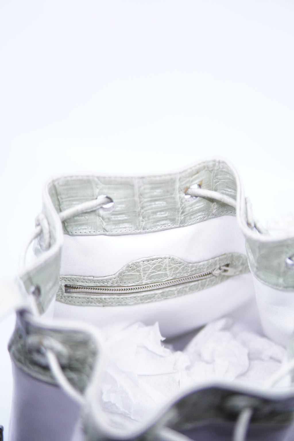 Crocodile & Leather Drawstring Bag image 2