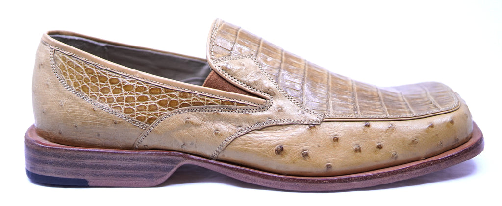 Crocodile Belly & Ostrich Square Toe Dress Shoe image 0