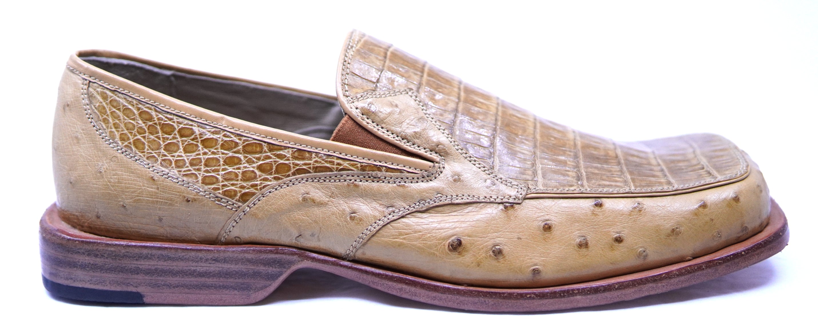 Crocodile Belly & Ostrich Square Toe Dress Shoe image 0