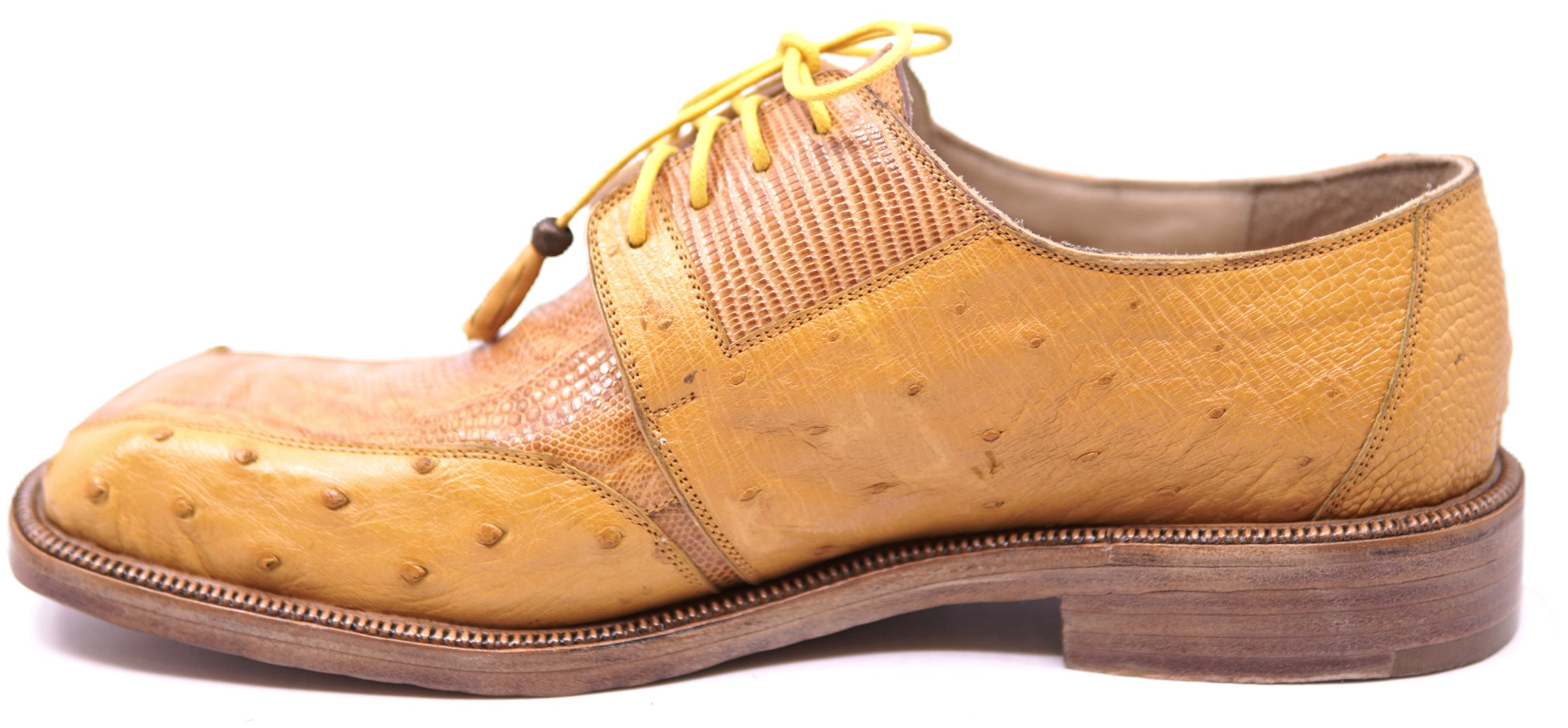 Genuine Buttercup Ostrich & Cognac Lizard Dress Shoe image 1